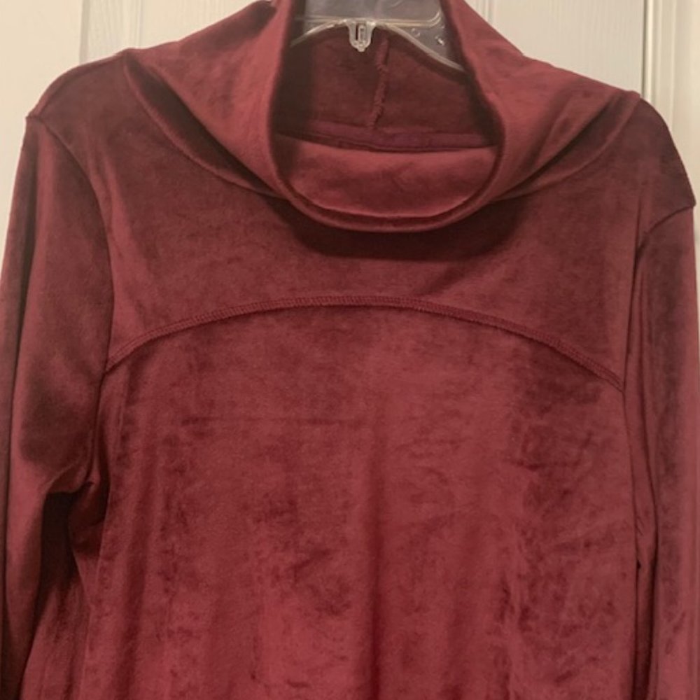 LegEnd Cowl Neck Velour Pullover - Picture 2 of 5